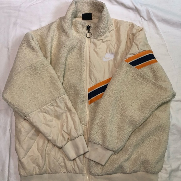 Nike Sportswear Full Zip Sherpa Size Large Track Jacket Muslin BV3040-115 small - Picture 7 of 12